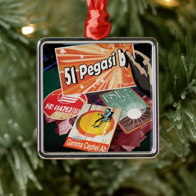 Ornamento De Metal Visite o primeiro exoplaneta encontrado fora do si (Árvore)