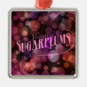 Ornamento De Metal Visões do feriado dos Sugarplums