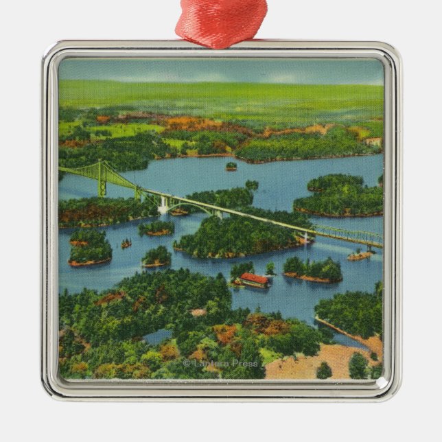 Ornamento De Metal Vista aérea da ponte internacional (Frente)