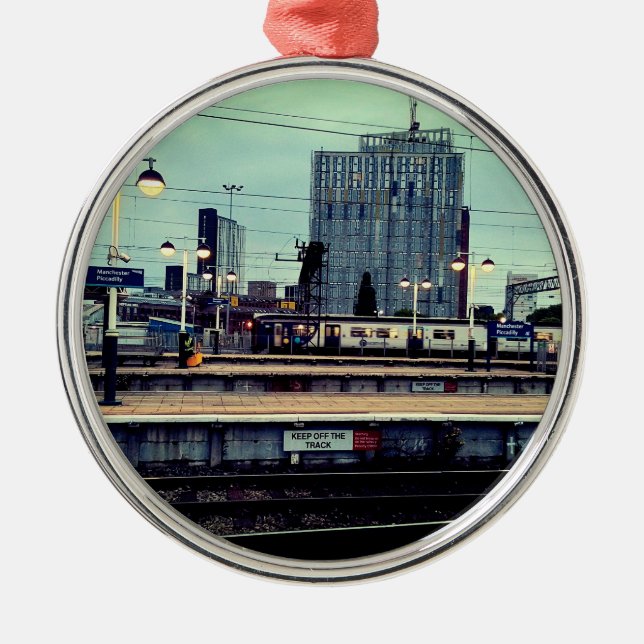 Ornamento De Metal Vista da estação de Manchester (Frente)