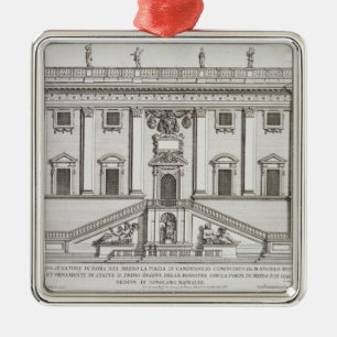 Ornamento De Metal Vista da fachada de Palazzo Senatorio na praça