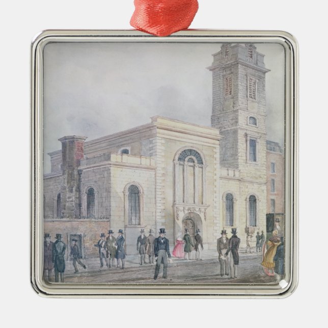 Ornamento De Metal Vista da igreja de St Bartholomew (Frente)