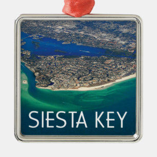 Ornamento De Metal Vista da Ilha de Siesta Key Florida
