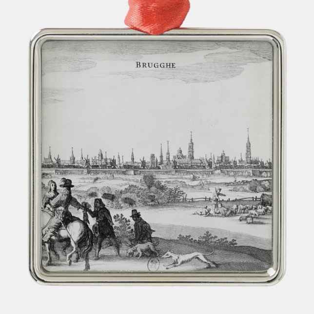 Ornamento De Metal Vista de Bruges (Frente)
