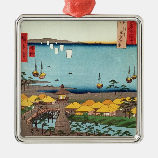 Ornamento De Metal Vista de Osaka (Frente)