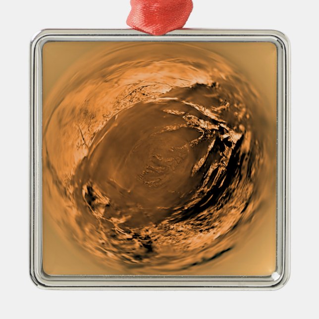 Ornamento De Metal Vista de Peixes da Superfície de Titã (Frente)