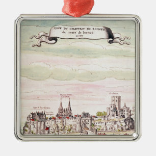 Ornamento De Metal Vista do castelo de Loches, 1699