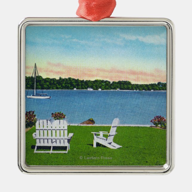 Ornamento De Metal Vista do lago (Frente)