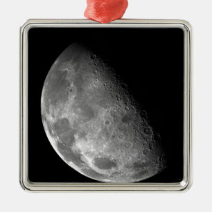 Ornamento De Metal Vista do polo norte da Lua