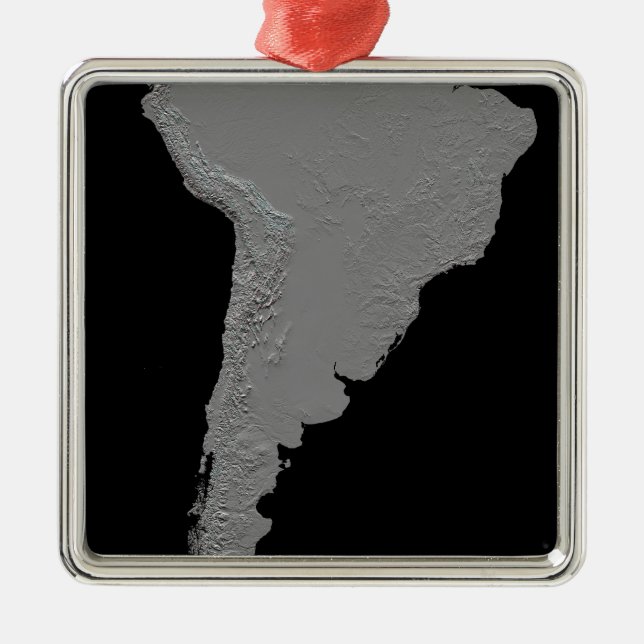 Ornamento De Metal Vista estereoscópica da América do Sul (Frente)