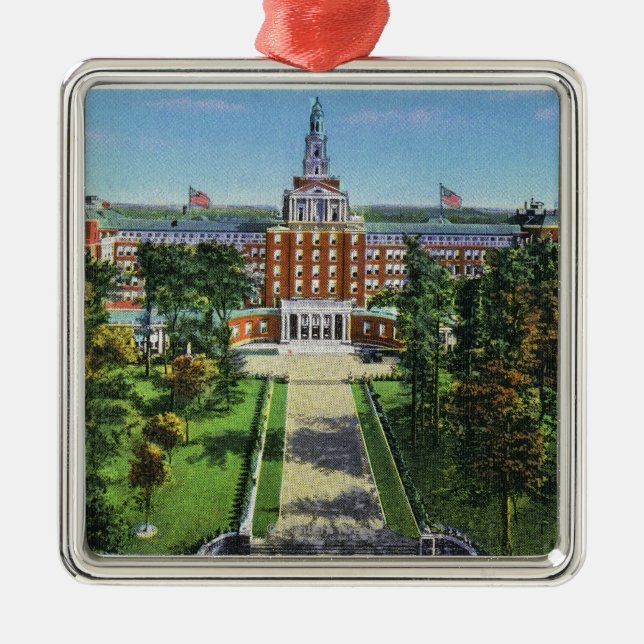 Ornamento De Metal Vista exterior da construção do seguro de vida de (Frente)