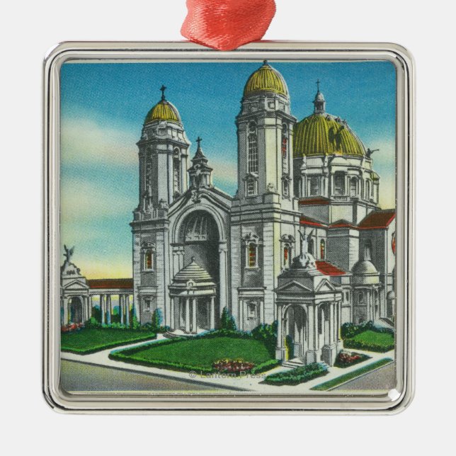 Ornamento De Metal Vista exterior do santuário de nossa senhora de (Frente)