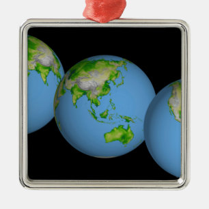 Ornamento De Metal Vistas topográficas do mundo