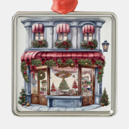 ORNAMENTO DE METAL VITRINE DE NATAL BEM ORNADA E DECORADA