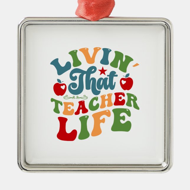 Ornamento De Metal Vivendo Aquela Vida De Professora (Frente)