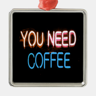 Ornamento De Metal Você precisa de café, Caffine Neon Sign