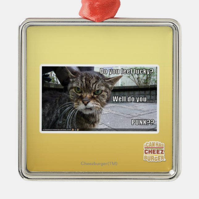 Ornamento De Metal Você sente afortunado? (Frente)