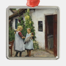 Ornamento De Metal Você Viu O Meu Gatinho? (por H.A. Brendekilde)