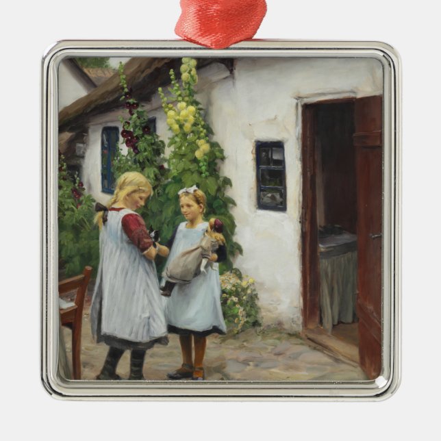 Ornamento De Metal Você Viu O Meu Gatinho? (por H.A. Brendekilde) (Frente)