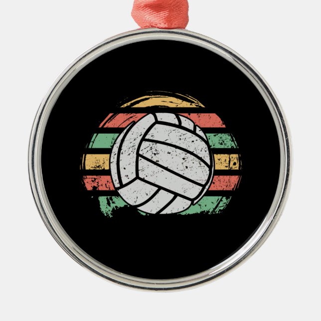 Ornamento De Metal Volei Vintage Retro  (Frente)