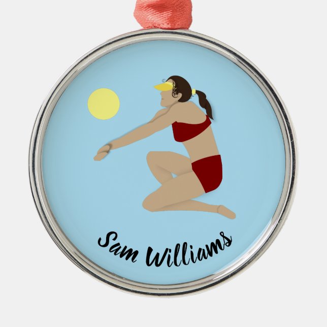 Ornamento De Metal Voleibol de praia (Frente)