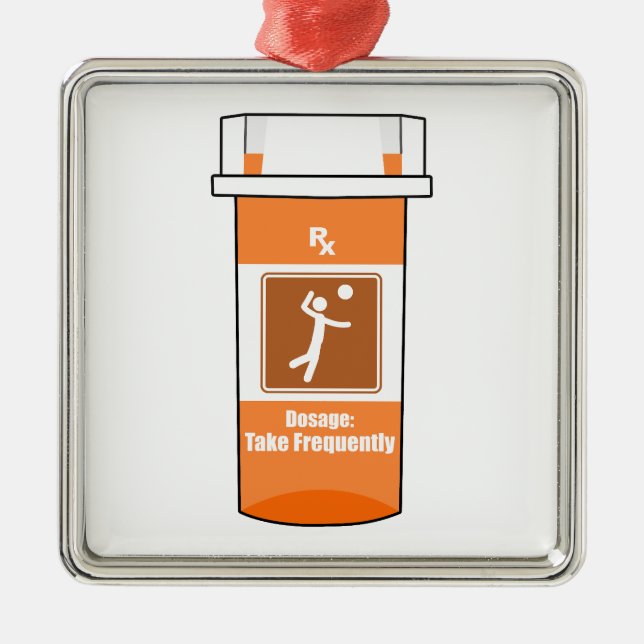 Ornamento De Metal Volleyball Is My Drug (Frente)