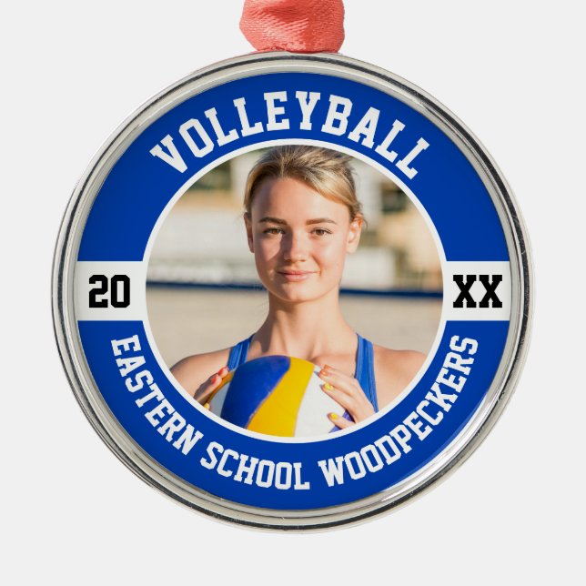 Ornamento De Metal Volleyball Player Team Sports High School Senior (Frente)