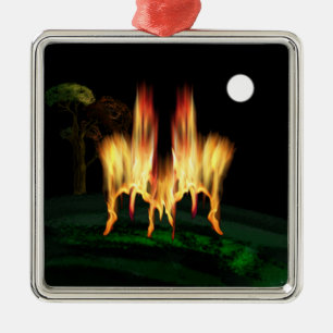 Ornamento De Metal Voo de Fogo