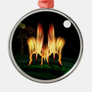 Ornamento De Metal Voo de Fogo