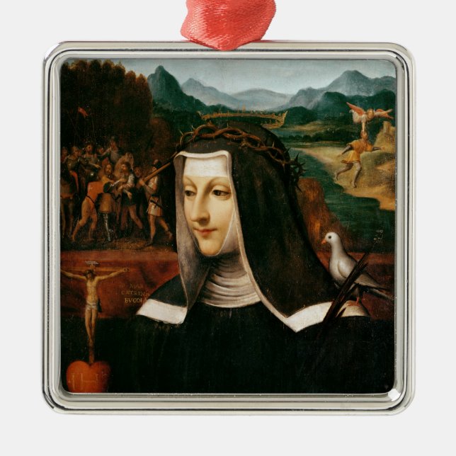 Ornamento De Metal Voto ex dedicou a St. Catherine de Siena (Frente)