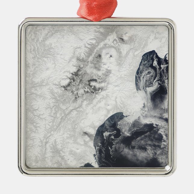 Ornamento De Metal Vulcões na Península Central de Kamchatka (Frente)