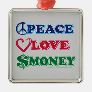 Ornamento De Metal Wall Street/Peace Love Money