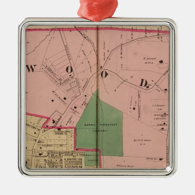 Ornamento De Metal Walnut Colinas, Ohio (Frente)