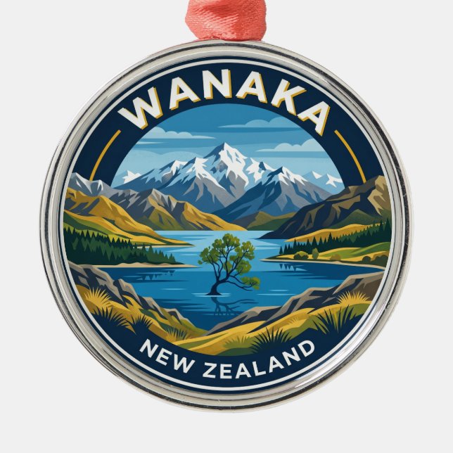 Ornamento De Metal Wanaka Nova Zelândia (Frente)