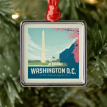 Ornamento De Metal Washington DC | Capital da Nação<br><div class="desc">Anderson Design Group é uma ilustração e design de prêmio vencedora em Nashville,  Tennessee. O fundador Joel Anderson dirige uma equipe de artistas talentosos para criar a arte original da poster,  que se parece com impressões clássicos de propaganda desde a 1920 até os anos 60.</div>