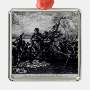 Ornamento De Metal Washington que cruza o Delaware