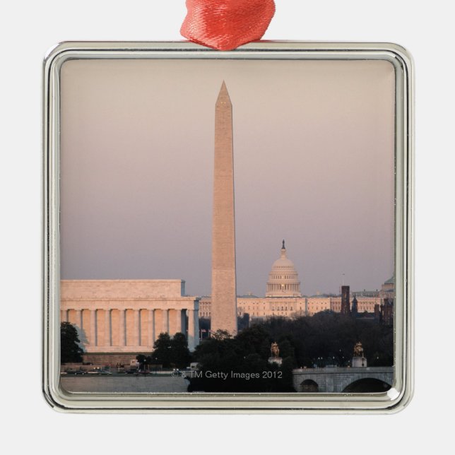 Ornamento De Metal Washington, skyline da C.C. (Frente)