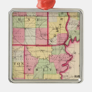 Ornamento De Metal Wayne, Edwards, Wabash, Hamilton, condados brancos