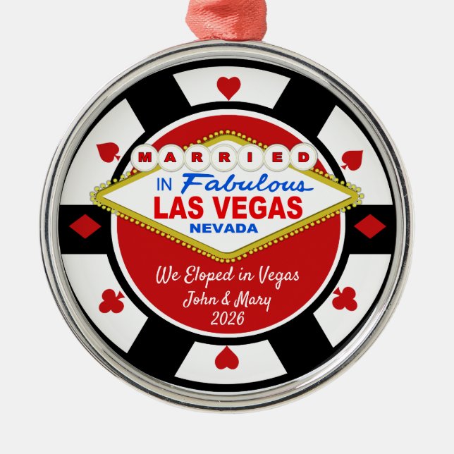 Ornamento De Metal We Eloped in Vegas Ornament 2026 (Frente)