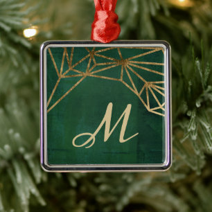 Ornamento De Metal Web Dourada e Selva Verde