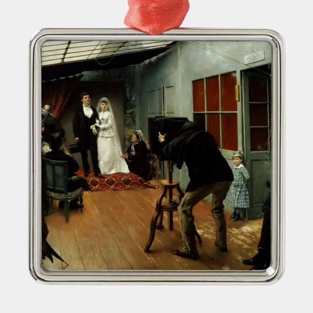 Ornamento De Metal Wedding no fotógrafo, 1878-9 (Frente)