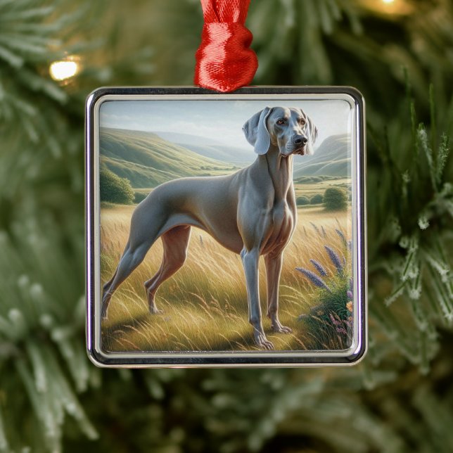 Ornamento De Metal Weimaraner (Árvore)