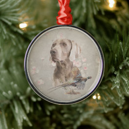Ornamento De Metal Weimaraner
