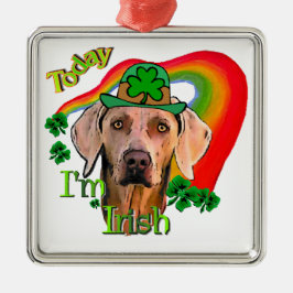 Ornamento De Metal Weimaraner Dia de São Patrício