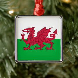 Ornamento De Metal Welsh Flag (País de Gales) (Welsh Dragon)