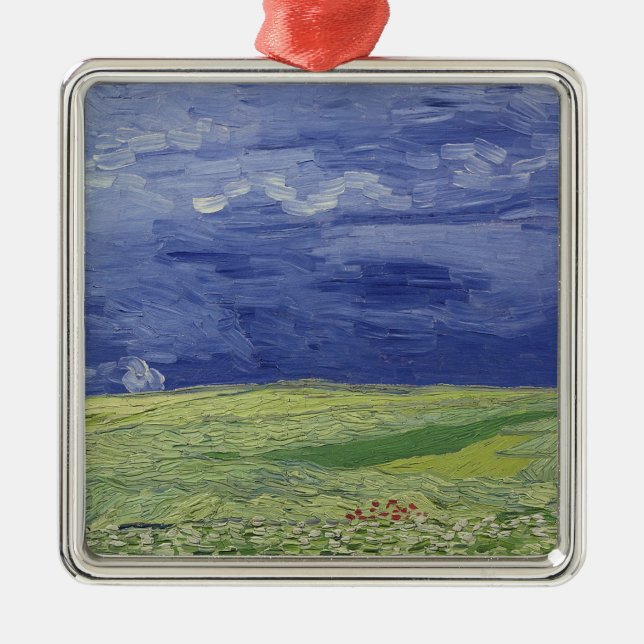 Ornamento De Metal Wheatfields de Vincent van Gogh | sob o (Frente)