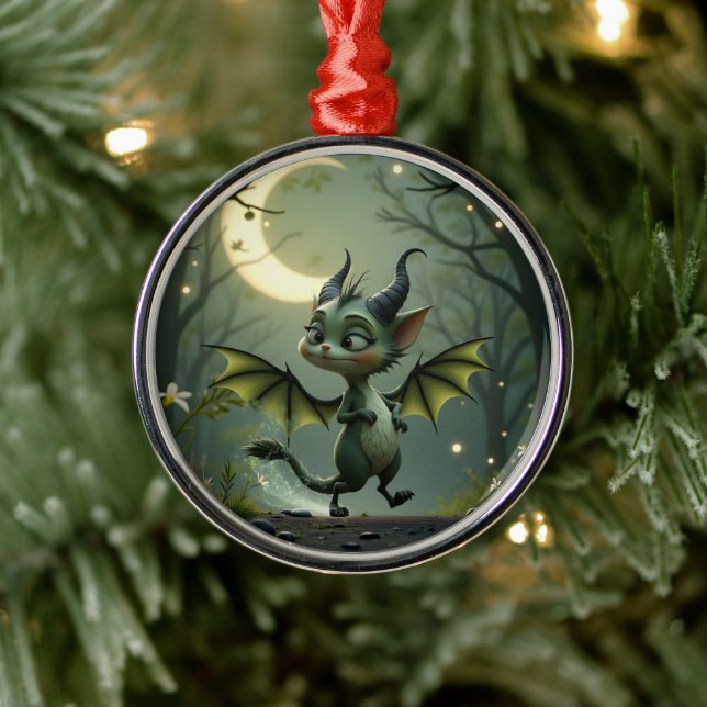 Ornamento De Metal Where moonbeams dance, little mischief awakens.  (Árvore)