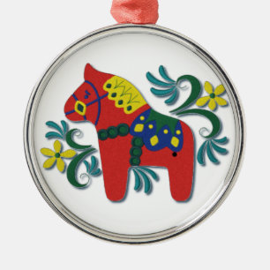 Ornamento De Metal Whimsical Dala Horse Sueco