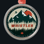 Ornamento De Metal Whistler BC Canada Mountain Ski Vintage<br><div class="desc">Assobiador da Colúmbia Britânica do Canadá. Este design Vintage faz um excelente de Natal ou presente de aniversário para fãs de cidades canadenses. O design de colheita é um presente perfeito para acampar, e amantes da natureza. - "Modifique a design de acordo com as suas preferências. Você pode alterar a...</div>