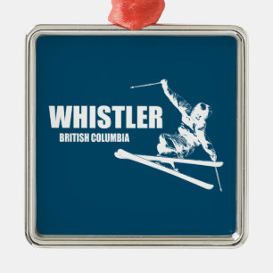 Ornamento De Metal Whistler British Columbia Skier